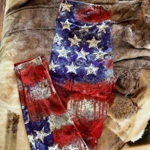 LuLaRoe American Flag Leggings